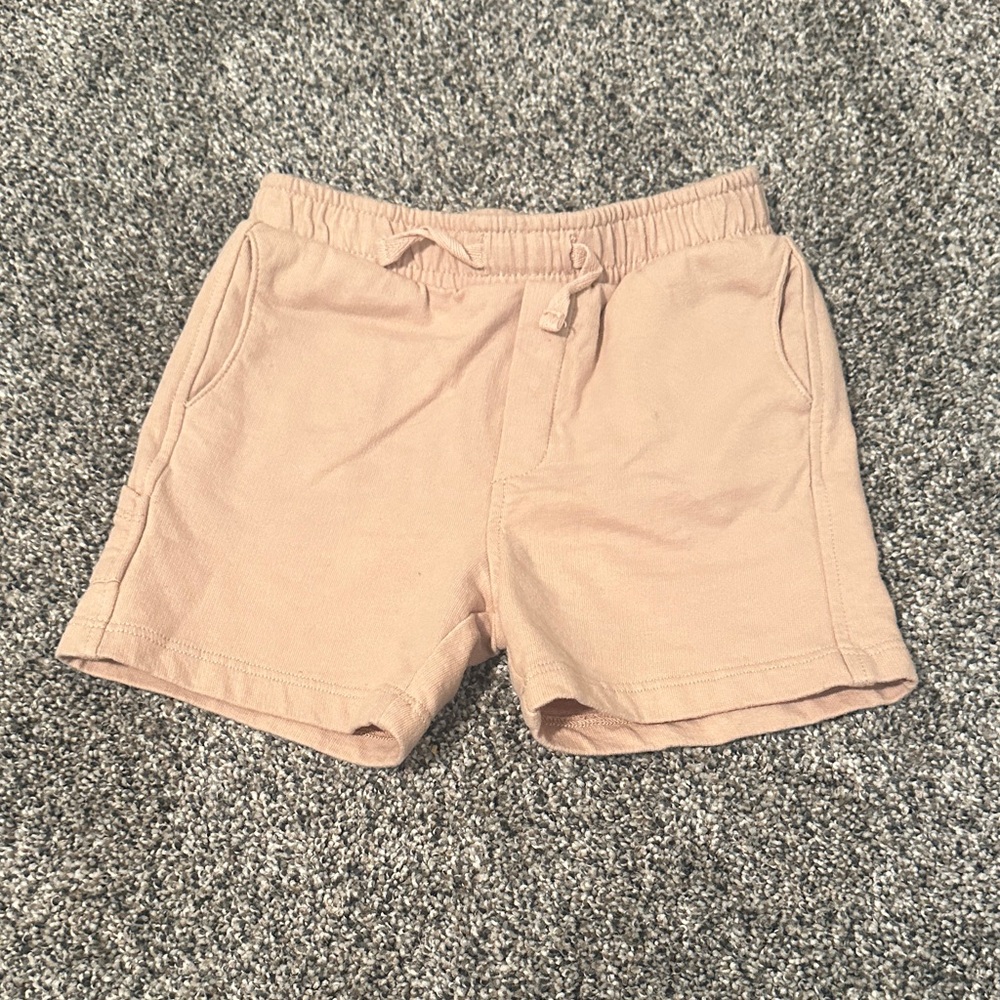 Kids Cotton Drawstring Shorts in Light Tan